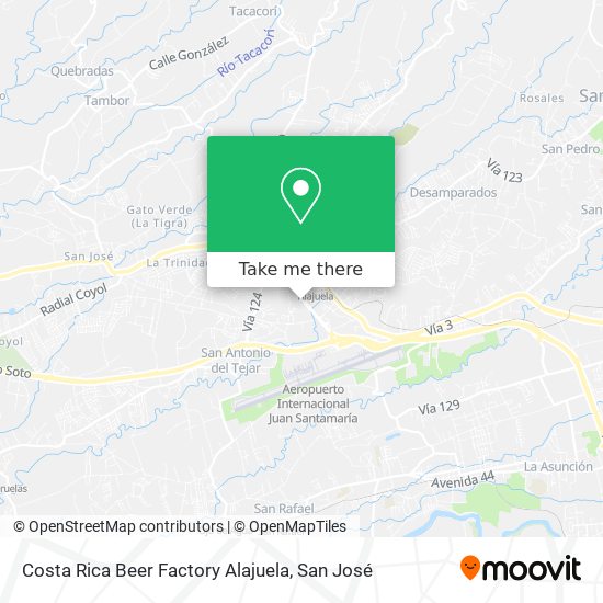 Costa Rica Beer Factory Alajuela map