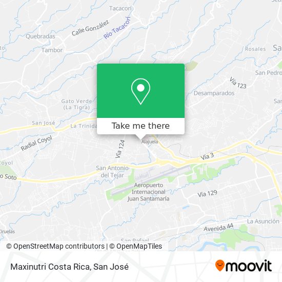 Maxinutri Costa Rica map