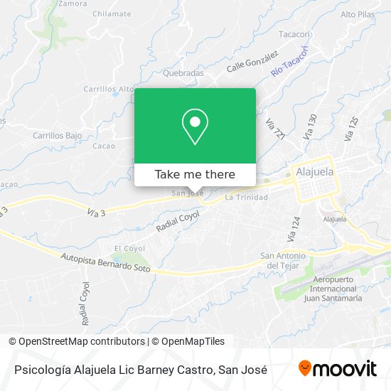 Mapa de Psicología Alajuela Lic Barney Castro