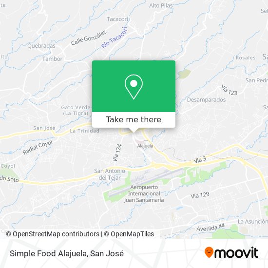 Simple Food Alajuela map