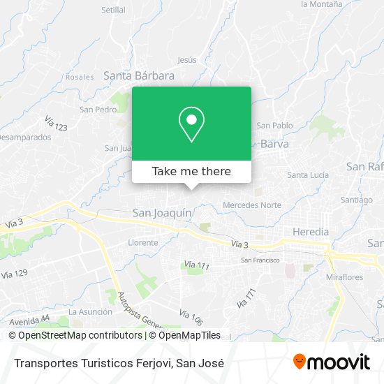 Mapa de Transportes Turisticos Ferjovi