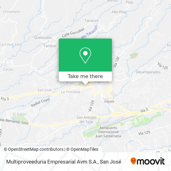 Mapa de Multiproveeduria Empresarial Avm S.A.