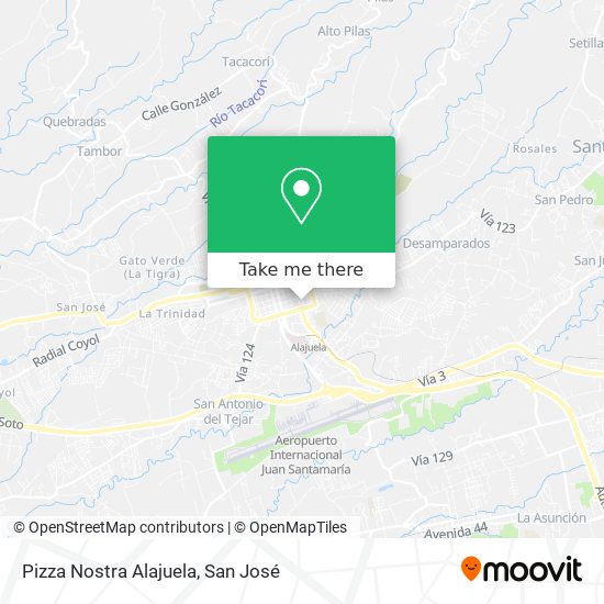 Mapa de Pizza Nostra Alajuela