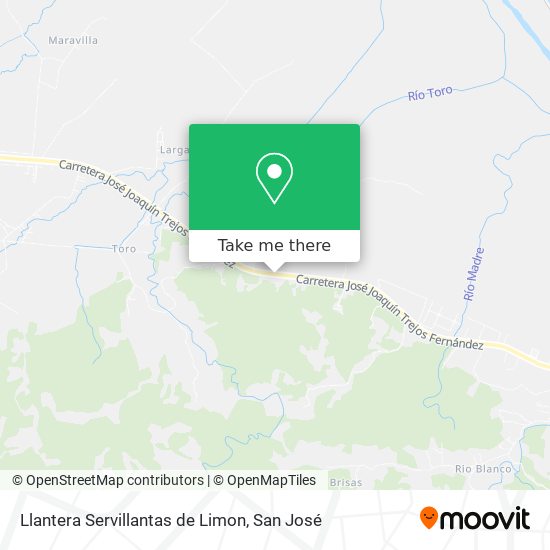 Mapa de Llantera Servillantas de Limon