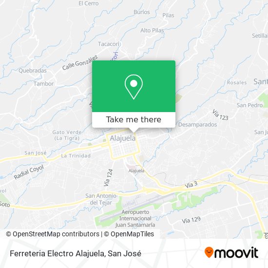 Mapa de Ferreteria Electro Alajuela