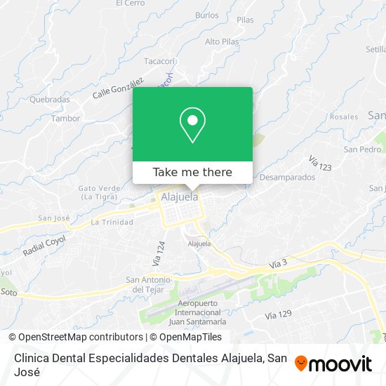 Clinica Dental Especialidades Dentales Alajuela map