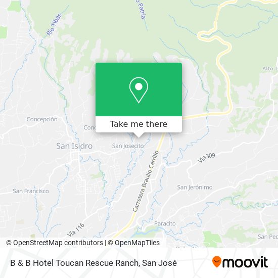 B & B Hotel Toucan Rescue Ranch map