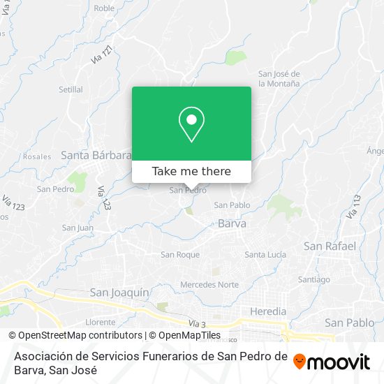 Asociación de Servicios Funerarios de San Pedro de Barva map