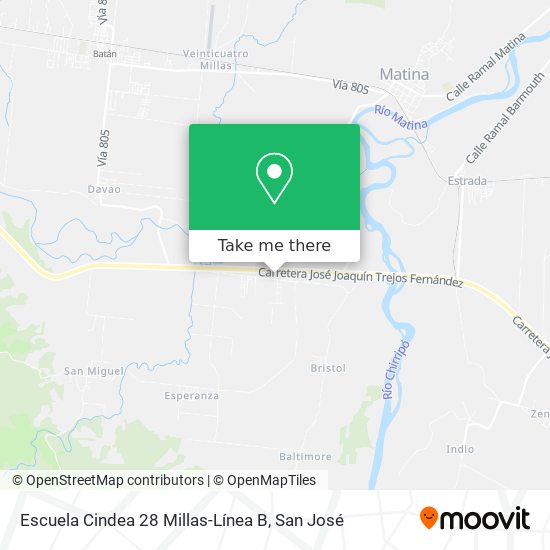 Mapa de Escuela Cindea 28 Millas-Línea B