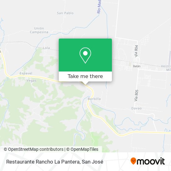Mapa de Restaurante Rancho La Pantera
