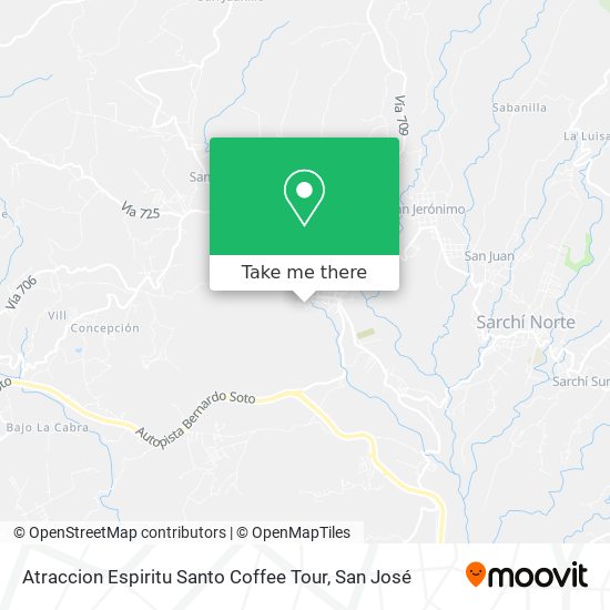 Mapa de Atraccion Espiritu Santo Coffee Tour