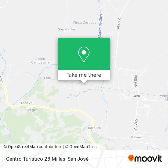 Mapa de Centro Turístico 28 Millas