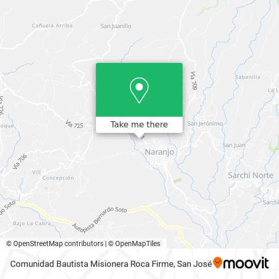 Mapa de Comunidad Bautista Misionera Roca Firme