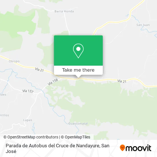 Mapa de Parada de Autobus del Cruce de Nandayure