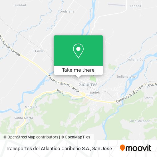 Mapa de Transportes del Atlántico Caribeño S.A.