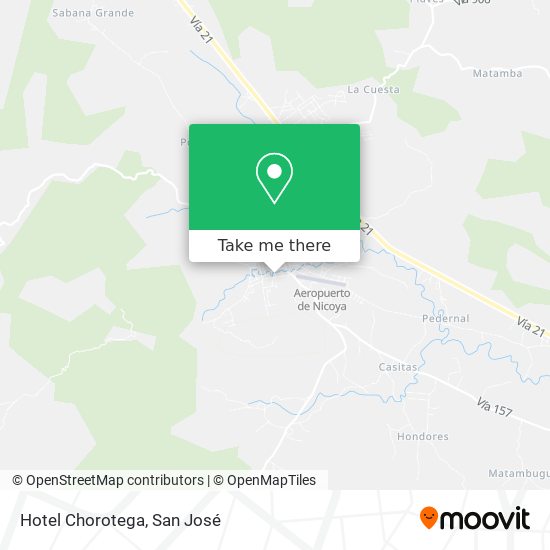 Mapa de Hotel Chorotega