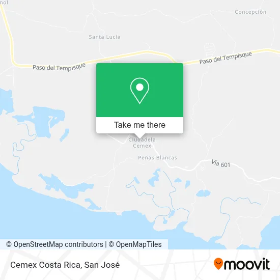 Cemex Costa Rica map