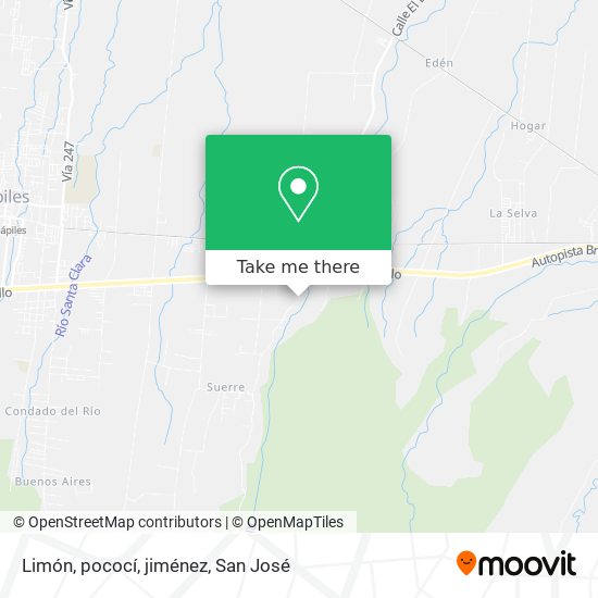 Mapa de Limón, pococí, jiménez