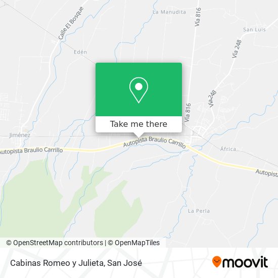 Cabinas Romeo y Julieta map
