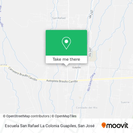 Escuela San Rafael La Colonia Guapiles map