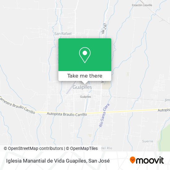 Iglesia Manantial de Vida Guapiles map