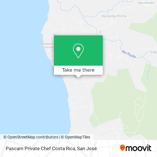Pascam Private Chef Costa Rica map