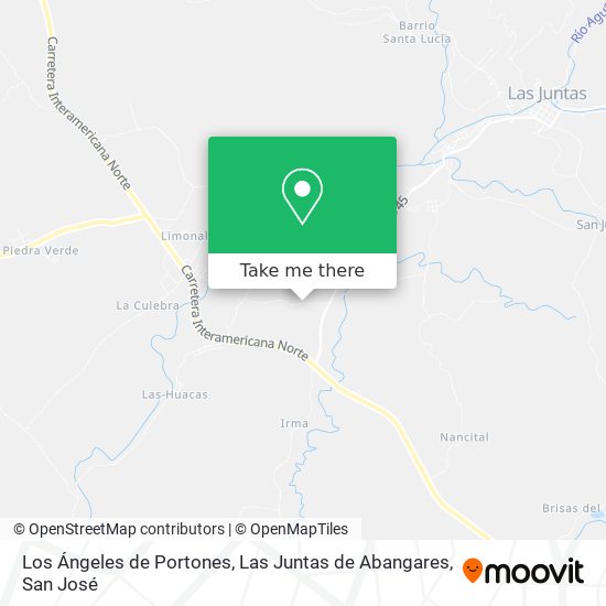Los Ángeles de Portones, Las Juntas de Abangares map