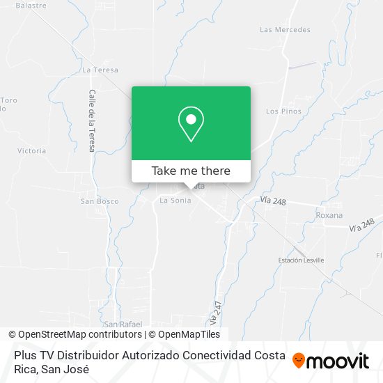 Plus TV Distribuidor Autorizado Conectividad Costa Rica map