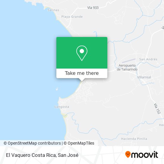 El Vaquero Costa Rica map