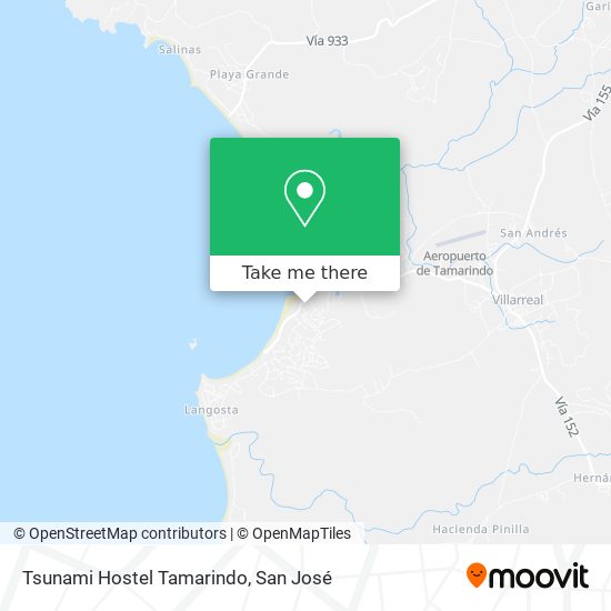 Tsunami Hostel Tamarindo map