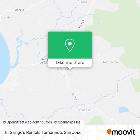 El Gringo's Rentals Tamarindo map