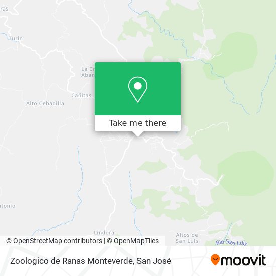 Zoologico de Ranas Monteverde map
