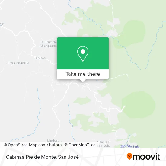 Cabinas Pie de Monte map