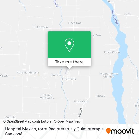 Mapa de Hospital Mexico, torre Radioterapia y Quimioterapia