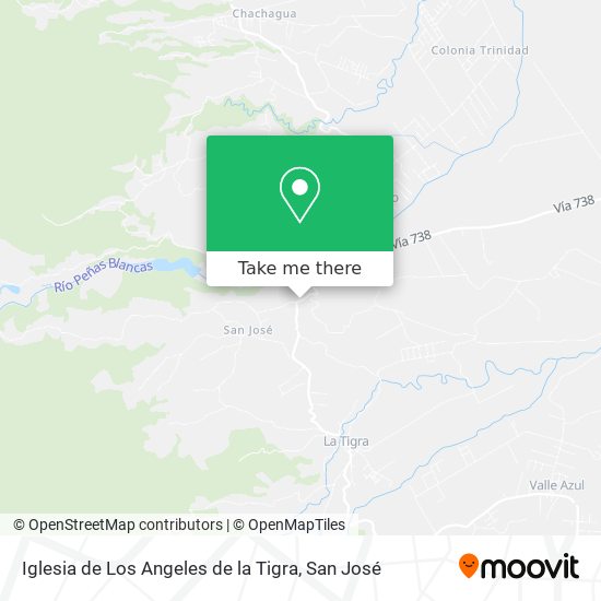 Mapa de Iglesia de Los Angeles de la Tigra