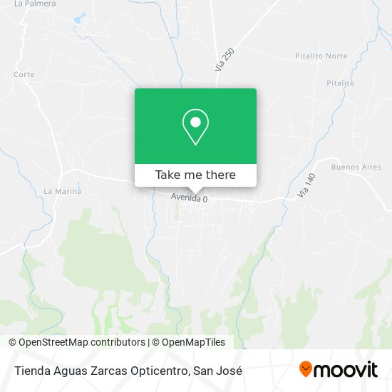 Mapa de Tienda Aguas Zarcas Opticentro