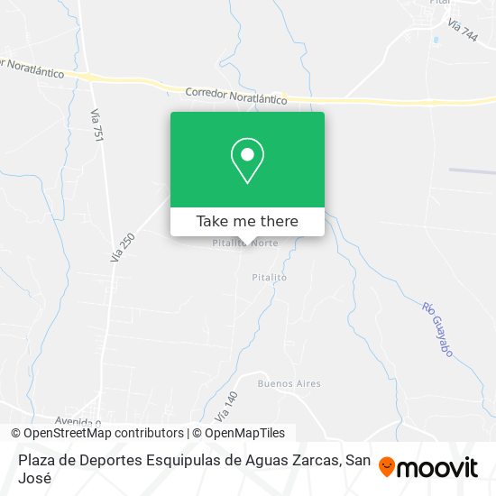 Mapa de Plaza de Deportes Esquipulas de Aguas Zarcas