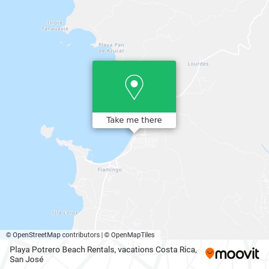Playa Potrero Beach Rentals, vacations Costa Rica map