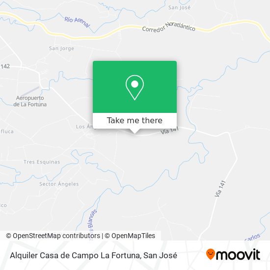 Alquiler Casa de Campo La Fortuna map