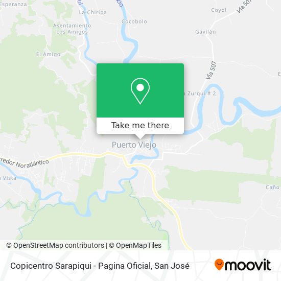 Mapa de Copicentro Sarapiqui - Pagina Oficial