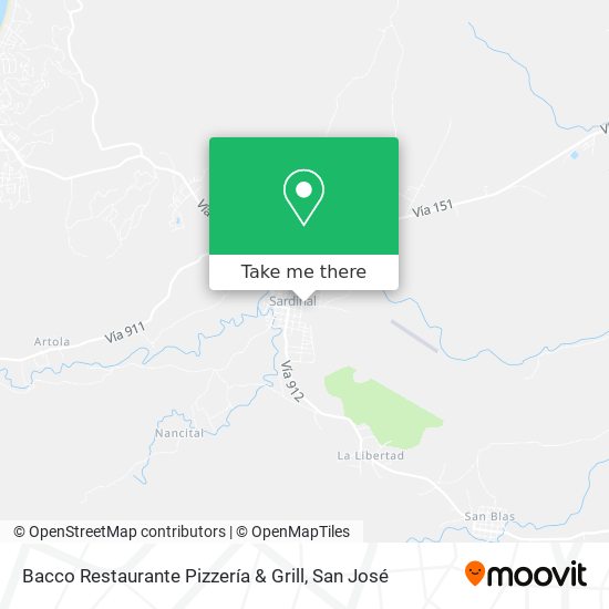 Bacco Restaurante Pizzería & Grill map