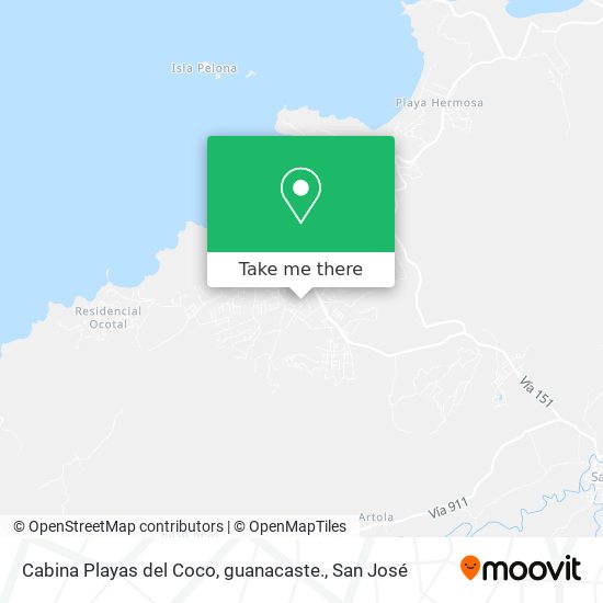 Cabina Playas del Coco, guanacaste. map