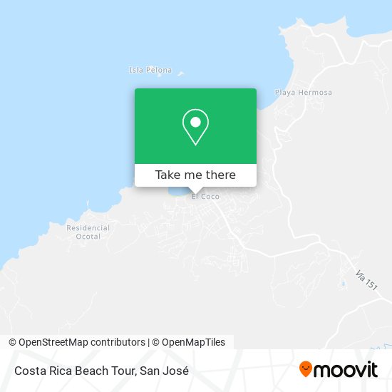 Costa Rica Beach Tour map