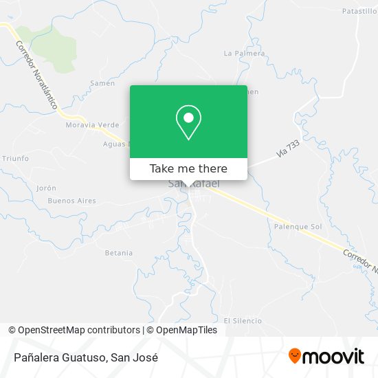Pañalera Guatuso map