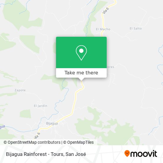 Bijagua Rainforest - Tours map