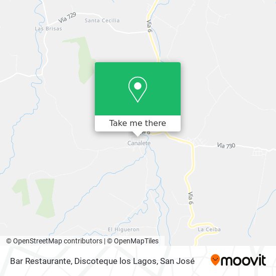 Mapa de Bar Restaurante, Discoteque los Lagos