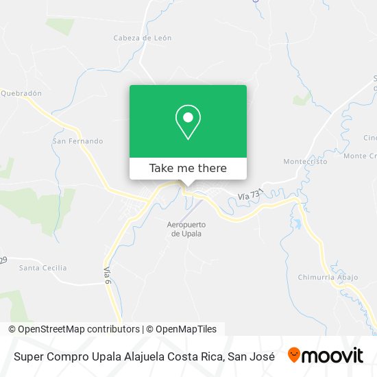 Super Compro Upala Alajuela Costa Rica map