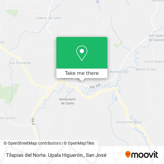 Tilapias del Norte. Upala Higuerón. map