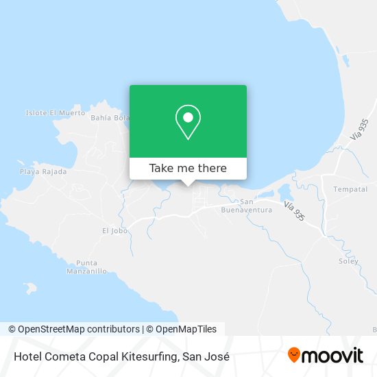 Hotel Cometa Copal Kitesurfing map