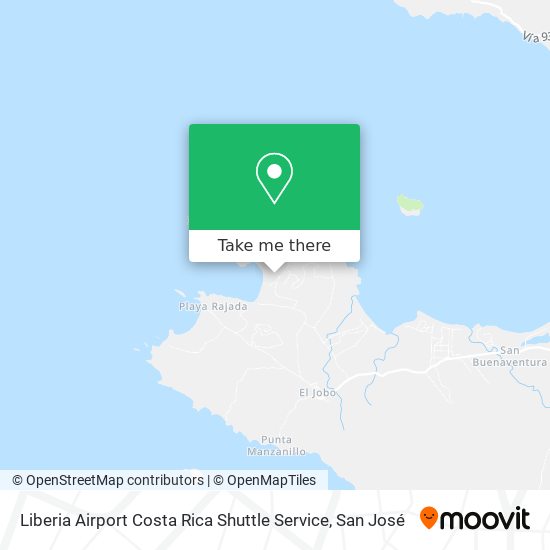 Liberia Airport Costa Rica Shuttle Service map